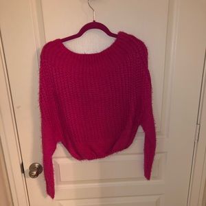 Hot Pink cropped sweater